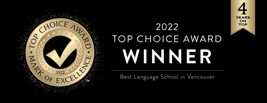 2022 Top Choice Award Winner VGC Best Language School Vancouver
